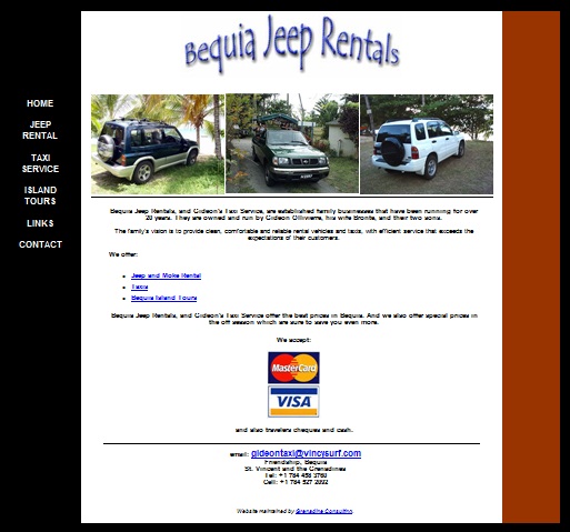 The Bequia Jeep Rentals website was revised by Grenadine Consulting, 