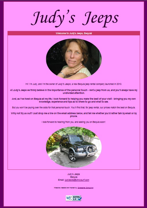 The Judy's Jeeps website was designed and built by Grenadine Consulting, 